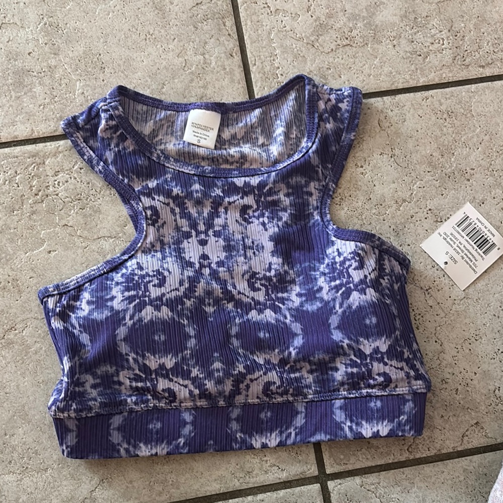 Women's purple Patterned sports bra